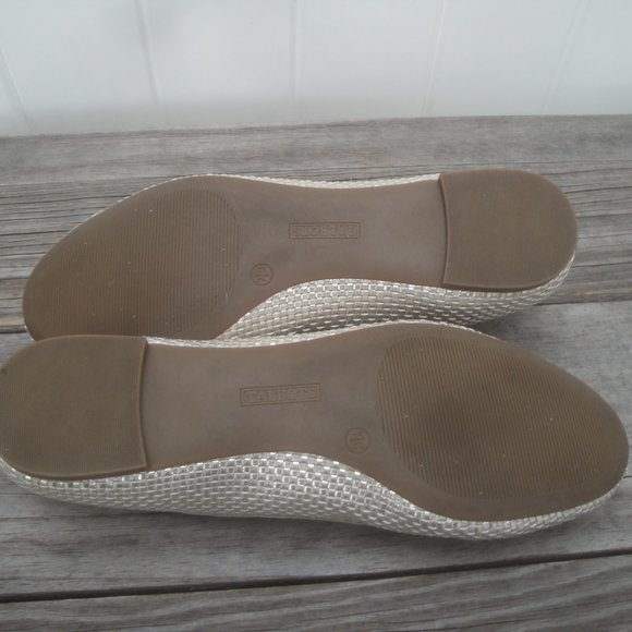 Talbots Gold Weave Ballet Flats slip on shoes with a bow Size 7.5M - Picture 4 of 5